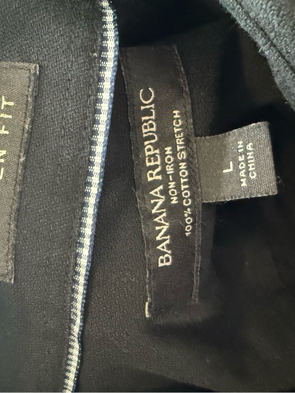 Banana Republic Black Men's Long-Sleeve Dress Shirt Camden fit - Picture 6 of 6